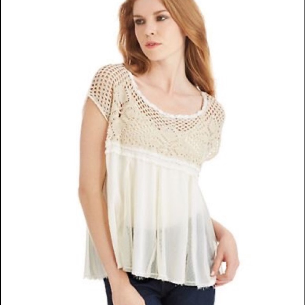 FREE PEOPLE ARYA OPEN KNIT TOP